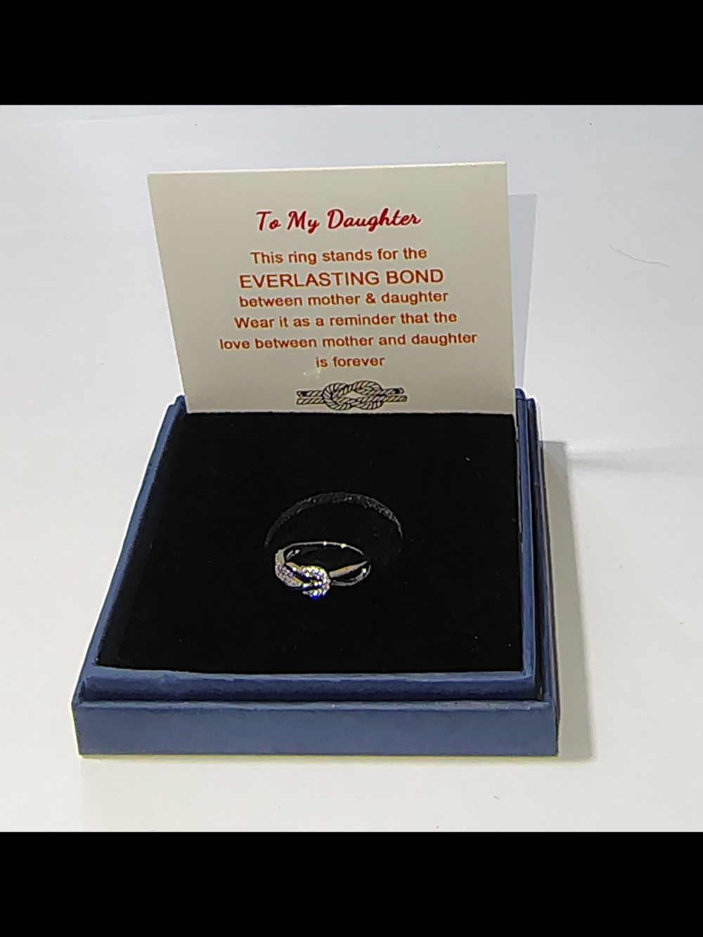 Size 6 Silver Plated Infinity Love Knot Ring Gift For Daughter